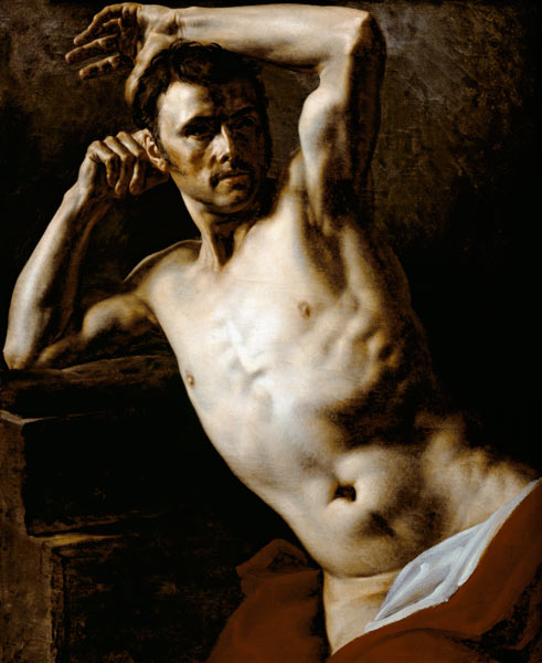 Male nude half-length od Jean Louis Théodore Géricault