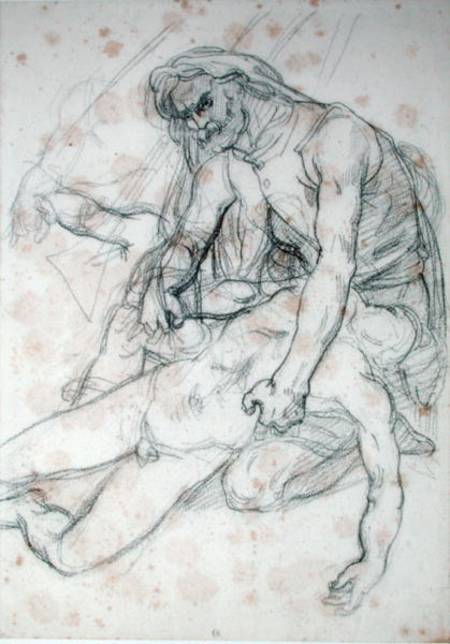 A Father Holding the Body of his Son, study for The Raft of the Medusa cil on od Jean Louis Théodore Géricault