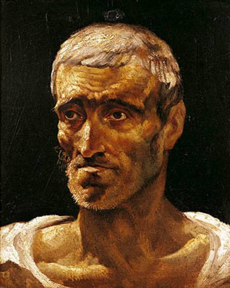 Head of a Shipwrecked Man, study for the Raft of Medusa od Jean Louis Théodore Géricault