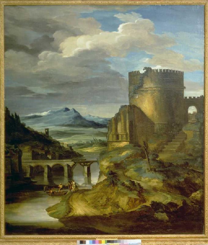 Landscape with a Roman monument (the morning) od Jean Louis Théodore Géricault