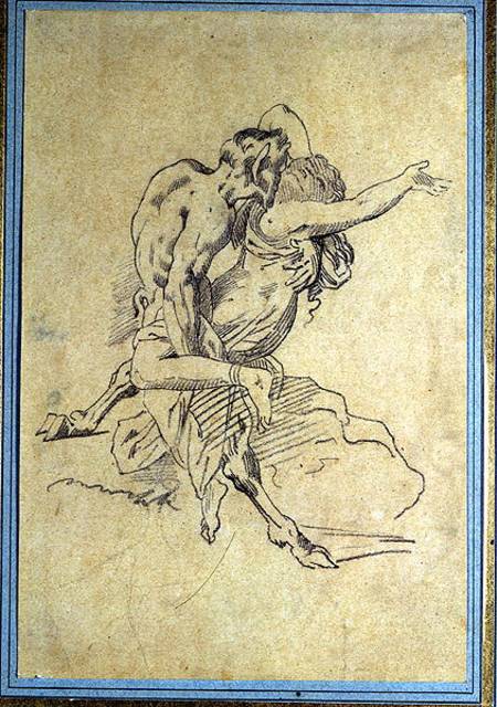 Nymph and Satyr od Jean Louis Théodore Géricault