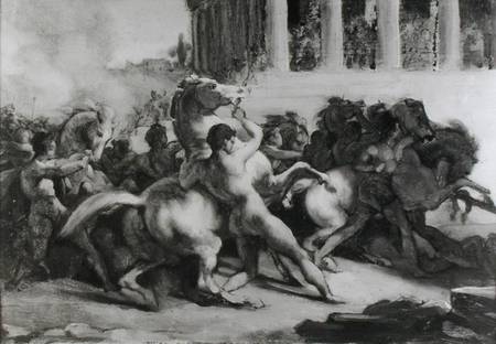 Study for the Race of the Barbarian Horses od Jean Louis Théodore Géricault