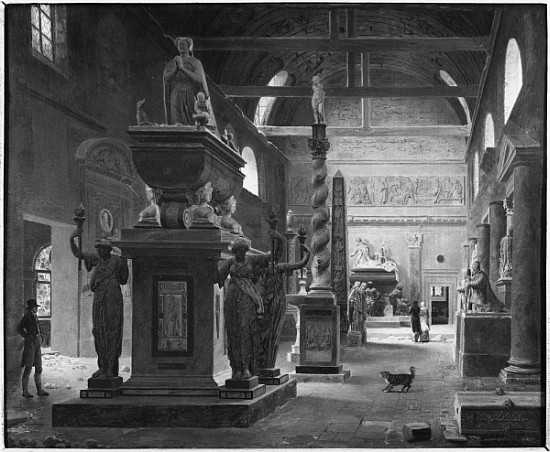 The great room of the Musee des Monuments Francais, c.1820 od Jean Lubin Vauzelle