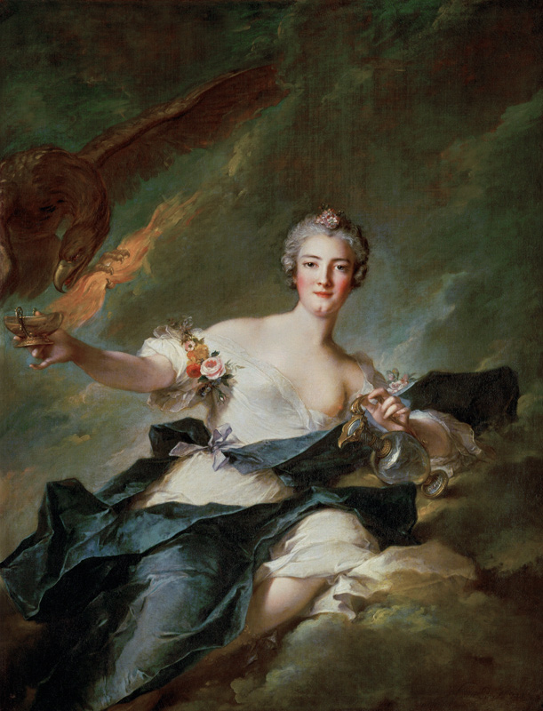 A Portrait of Anne Josephe Bonnnier de la Mossau (1718-87) Duchess of Chaulnes, as Hebe the Goddess od Jean Marc Nattier