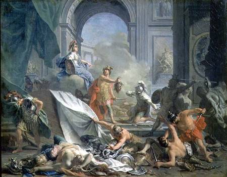 Perseus, under the protection of Minerva, turns Phineus to stone by brandishing the head of Medusa od Jean Marc Nattier