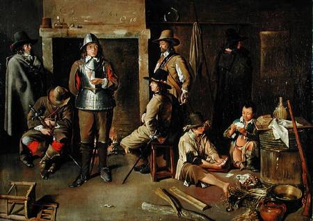 Soldiers at Rest in an Inn od Jean Michelin