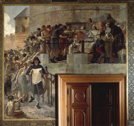Louis VI octroie aux Parisiens leurs premieres chartes od Jean Paul Laurens