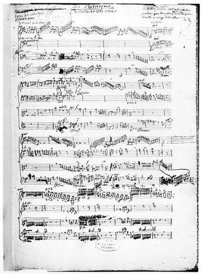 Opening page of the score of ''Les Paladins'', opera od Jean-Philippe RameauRameau