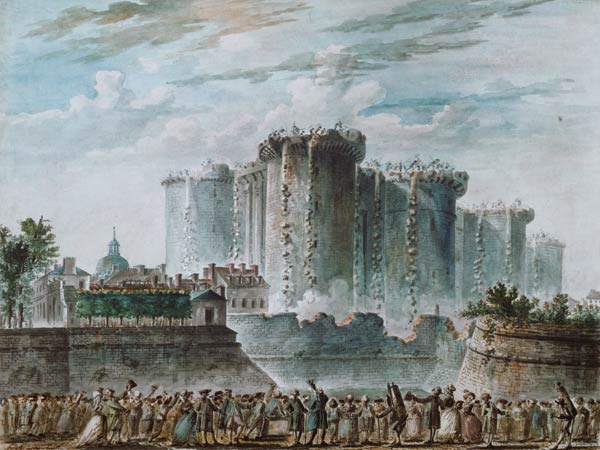 The Destruction of the Bastille, 14th July 1789 od Jean-Pierre Houel