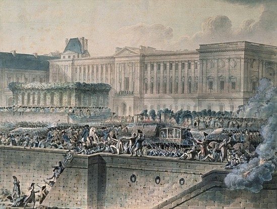 The Arrival of Louis XVI (1754-93) in Front of the Louvre, 17th July 1789 od Jean-Pierre Houel