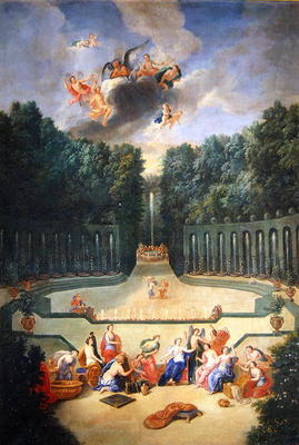 The Groves of Versailles. View of the Amphitheatre and the Water theatre with Venus surrounded by th od Jean the Younger Cotelle