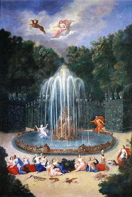 The Groves of Versailles. View of the Star or Mountain of Water with Alph persuing Arethusa (oil on od Jean the Younger Cotelle