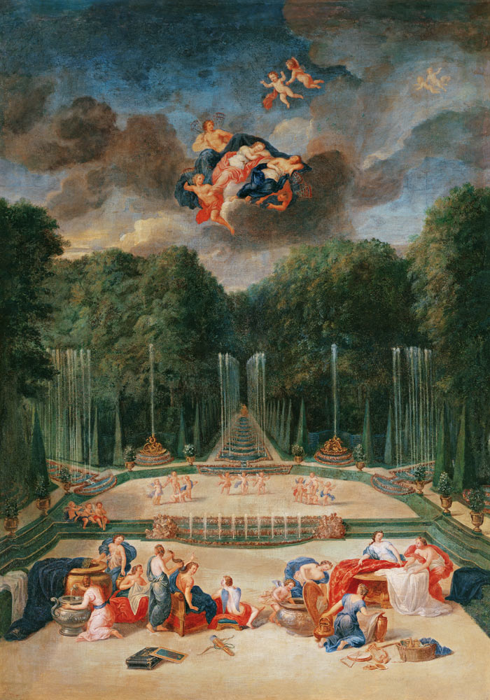 The Groves of Versailles. View of the Theatre of Water with Nymphs waiting to receive Psyche (oil on od Jean the Younger Cotelle