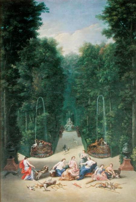 The Groves of Versailles: View of the Maze with Diana and her Nymphs od Jean the Younger Cotelle