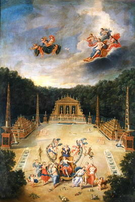 The Groves of Versailles. L'Arc de Triomphe (oil on canvas) od Jean the Younger Cotelle