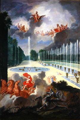 The Groves of Versailles. View of the Dragon Pool and the Pool of Neptune, with Apollo slaying Pytho