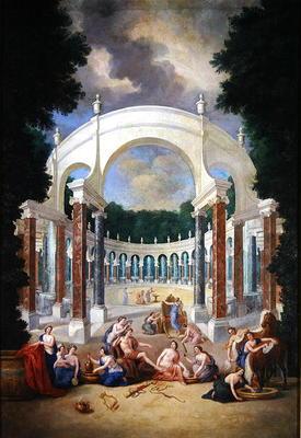 The Groves of Versailles. View of the Colonade with Apollo and the Nymphs (oil on canvas)