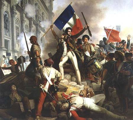 Fighting at the Hotel de Ville, 28th July 1830 od Jean Victor Schnetz