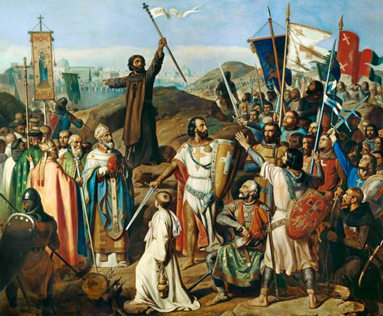 Procession of Crusaders around Jerusalem, 14th July 1099 od Jean Victor Schnetz