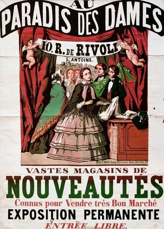 Poster advertising 'Au Paradis des Dames', Parisian shop od Jean Alexis Rouchon