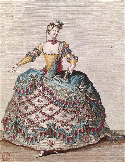 Costume for an Indian woman for the opera ballet ''Les Indes Galantes'' Jean-Philippe Rameau (1683-1 od Jean Baptiste Martin