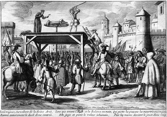 The Torture on the Wheel od Jean Baptiste Henri Bonnart
