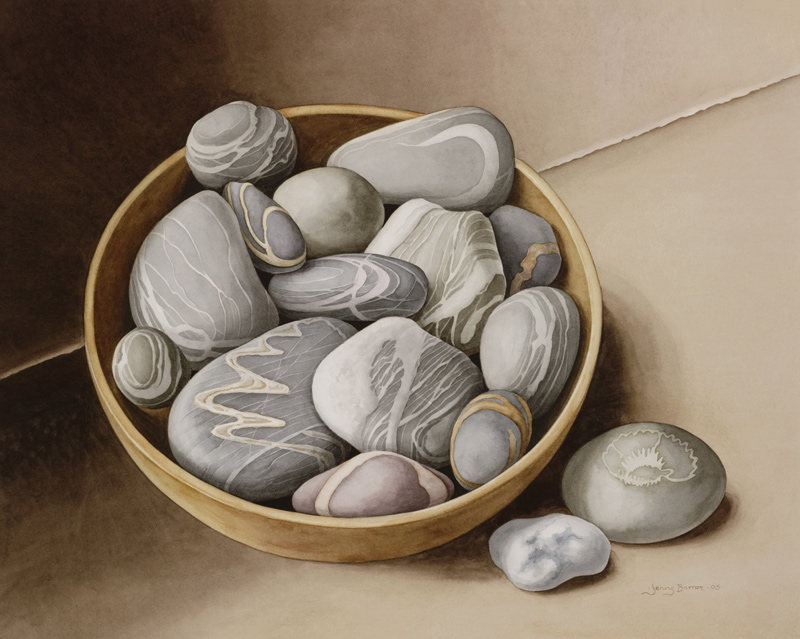 Bowl of Pebbles, 2005 (w/c on paper)  od Jenny  Barron
