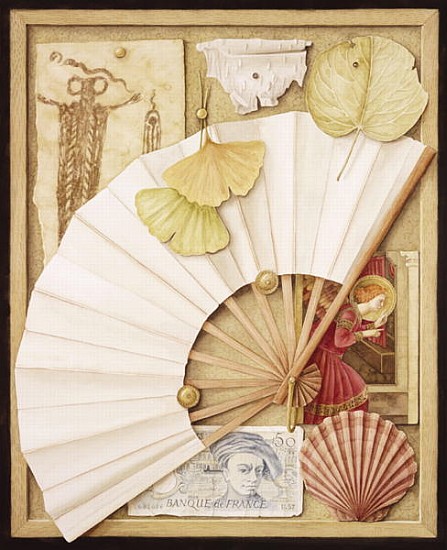 Trompe L''Oeil with Fan, 2005 (w/c on paper)  od Jenny  Barron