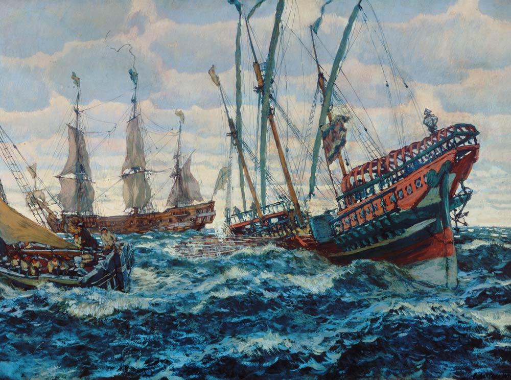 Schiffe des Zaren Peters des Grossen od Jevgeny Jevgenewitsch Lansere