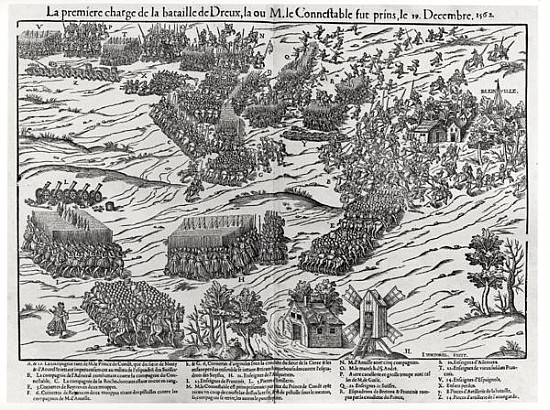 The Battle of Dreux, 19th December 1562 od J. J. Perrissin