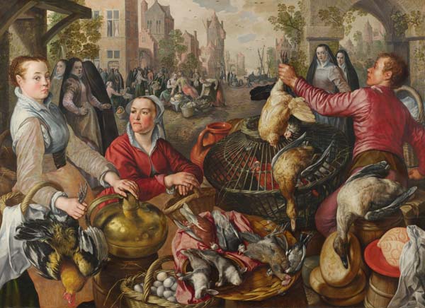 The Four Elements: Air. A Poultry Market with the Prodigal Son in the Background od Joachim Beuckelaer