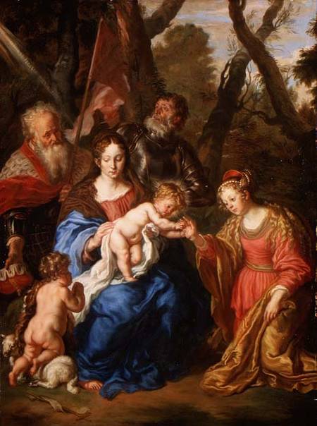 The Mystic Marriage of St. Catherine, with St. Leopold and St. William od Joachim von Sandrart