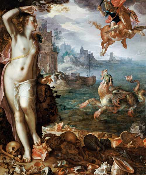 Perseus Rescuing Andromeda od Joachim Wtewael or Utewael
