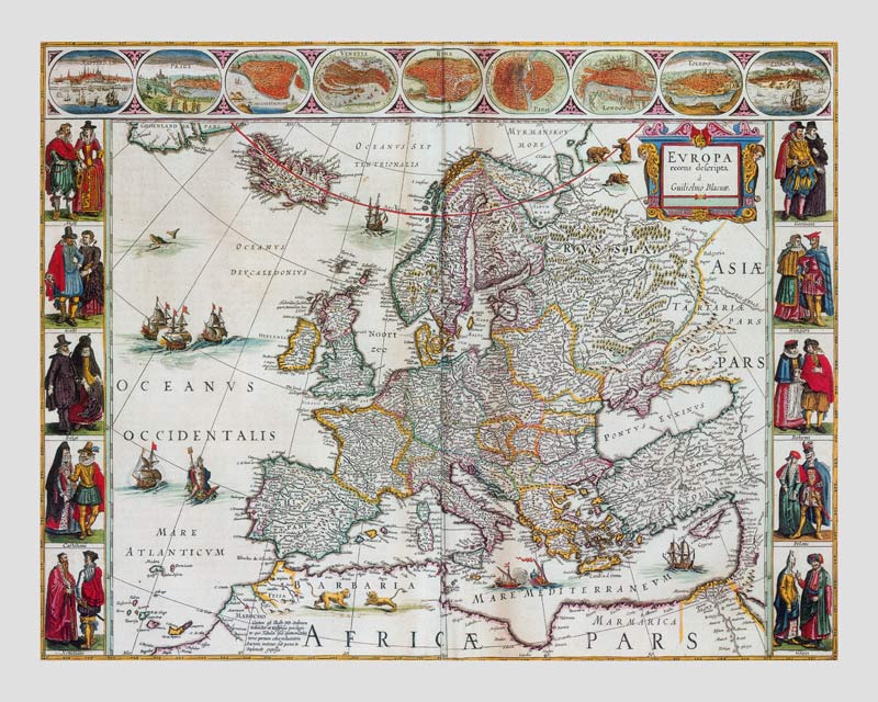 Europe Map (From: Atlas Maior) od Joan Blaeu