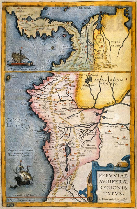 Map of the gold-bearing regions in Peru, from the ''Atlas Maior, Sive Cosmographia Blaviana'' od Joan Blaeu
