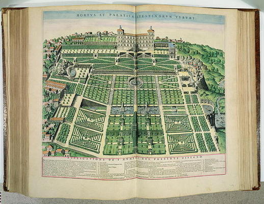 The Villa d'Este Palace and Gardens, Tivoli, from Theatrum Civitatum, 1663 (engraving) od Joan Blaeu
