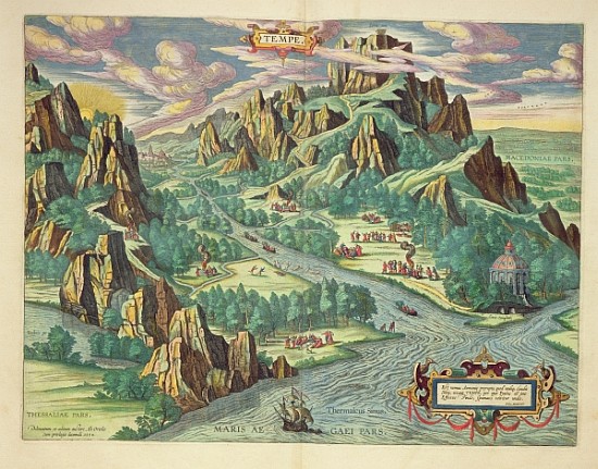 View of antique Thessaly from the ''Atlas Major'' od Joan Blaeu
