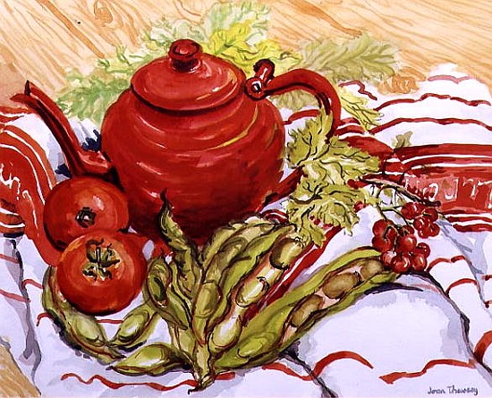 The Red Teapot (w/c on paper)  od Joan  Thewsey