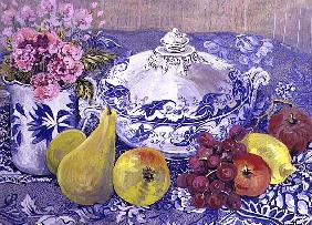 The Blue and White Tureen with Fruit (w/c) 