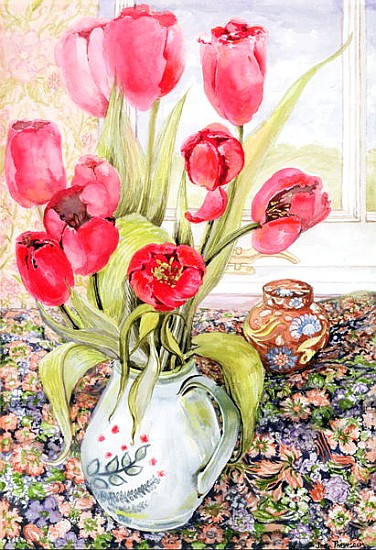 Tulips in a Rye Jug (w/c)  od Joan  Thewsey
