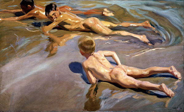 Naked boys on the beach. od Joaquin Sorolla