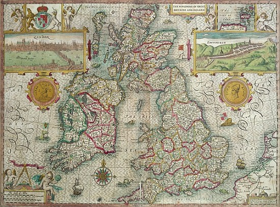 Map of the Kingdom of Great Britain and Ireland od Jodocus Hondius