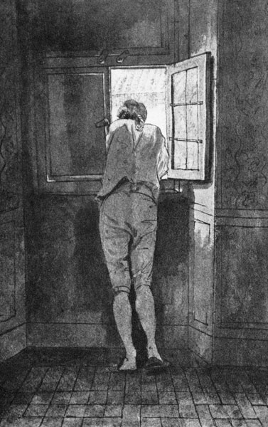 Goethe am Fenster der römischen Wohnung am Corso od Joh. Heinrich Wilhelm Tischbein