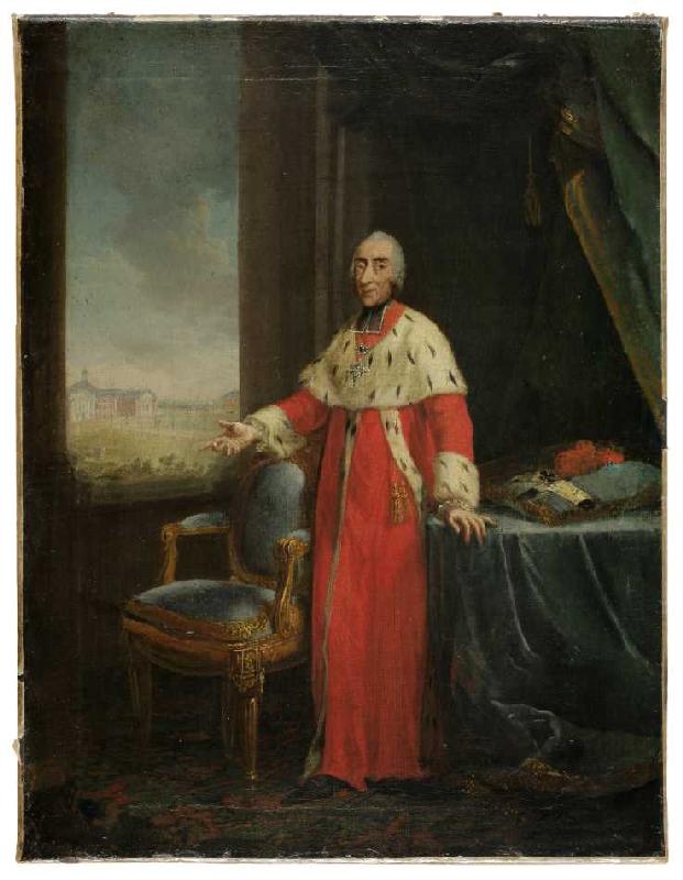 Bildnis des Kölner Kurfürsten Maximilian Friedrich von Königseck-Rothenfels als Bauherr des Schlosse od Joh. Heinrich Wilhelm Tischbein