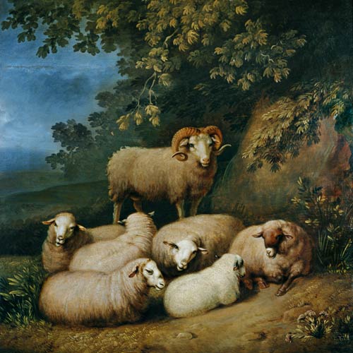 Sheep with ram od Joh. Heinrich Wilhelm Tischbein