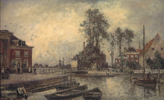 An einem Kanal od Johan Barthold Jongkind