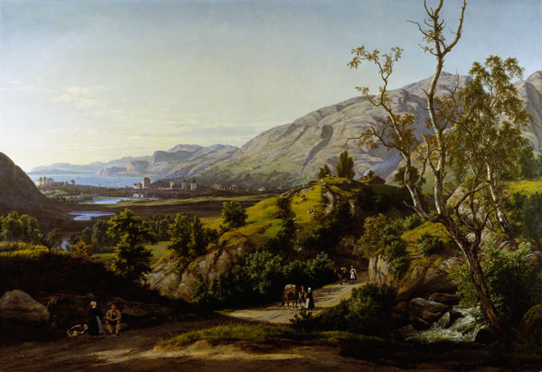View of the city of mountains in Norway od Johan Christian Clausen Dahl