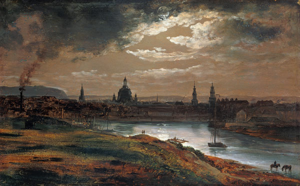 Look at Dresden at evening od Johan Christian Clausen Dahl