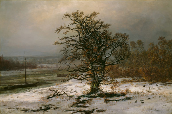Oak Tree by the Elbe in Winter od Johan Christian Clausen Dahl