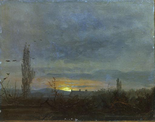 Sonnenuntergang bei Dresden od Johan Christian Clausen Dahl